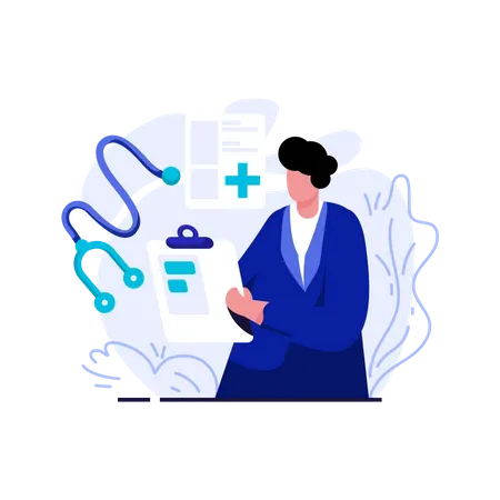 Doctor holding prescription  Illustration