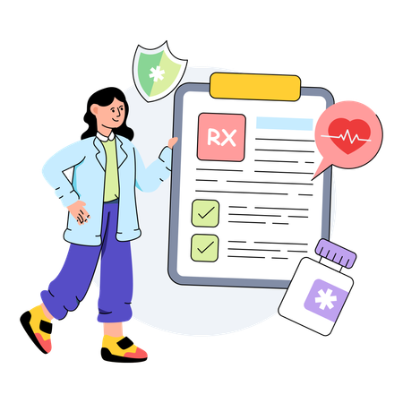 Doctor Holding Prescription  Illustration