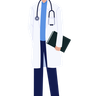 doctor holding report illustrations