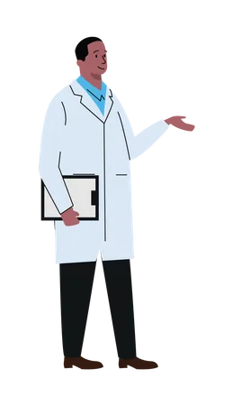 Doctor holding report  Illustration
