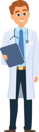 Doctor holding report  Illustration