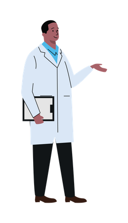 Doctor holding report  Illustration