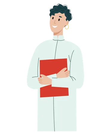 Doctor Holding Report  Illustration