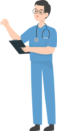 Doctor holding report  Illustration