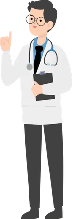 Doctor holding report  Illustration