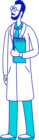 Doctor Holding Report  Illustration