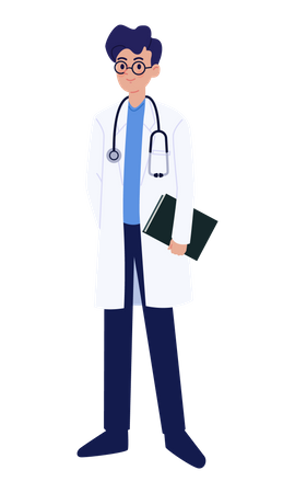 Doctor holding Report  Illustration