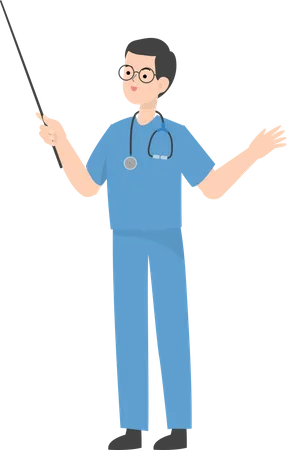 Doctor holding stick  Illustration