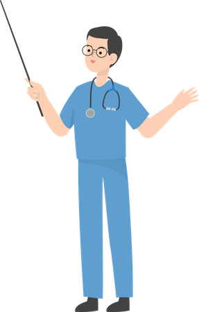 Doctor holding stick  Illustration