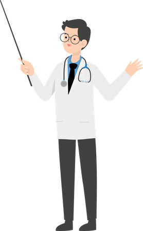 Doctor holding stick  Illustration