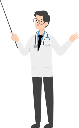 Doctor holding stick  Illustration