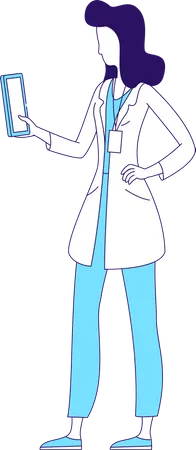 Doctor holding tablet  Illustration