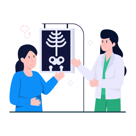 Doctor holding X Ray Illustration