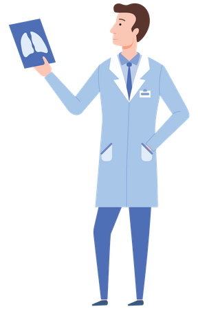 Doctor holding x ray Illustration