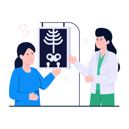 Doctor holding X Ray  Illustration