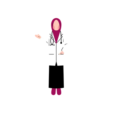 Hijab Doctor Character Illustration