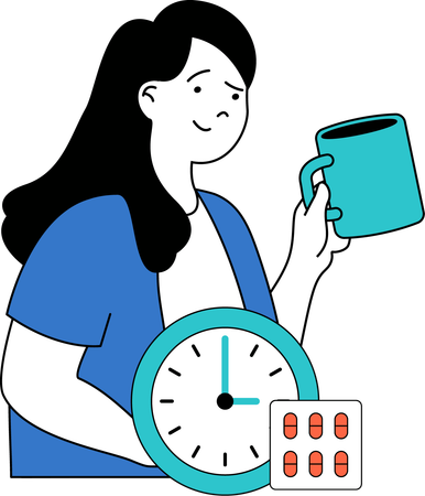 Doctor is advising to take medicines on time  Illustration