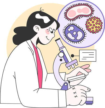 Doctor is analyzing bacteria  Illustration