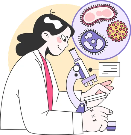 Doctor is analyzing bacteria  Illustration