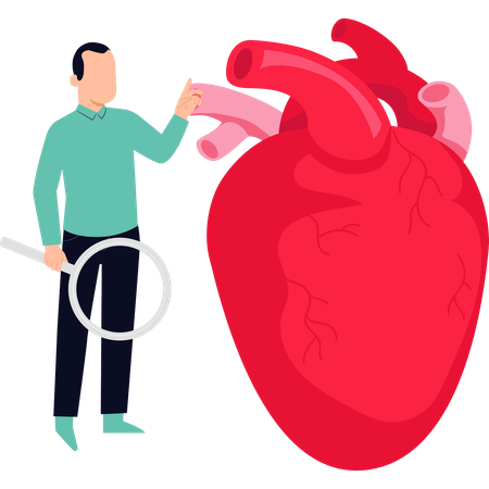 Doctor is checking patients heart  Illustration