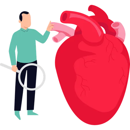 Doctor is checking patients heart  Illustration