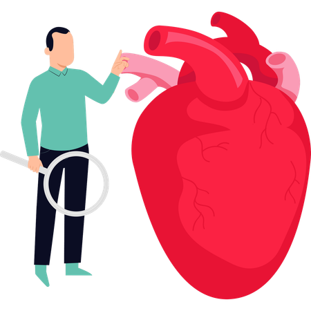 Doctor is checking patients heart  イラスト