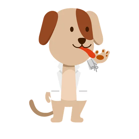 Vector Flat Character Of Dog As Pet Doctor 일러스트레이션
