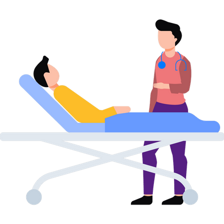 Doctor is checking up on patient  Illustration