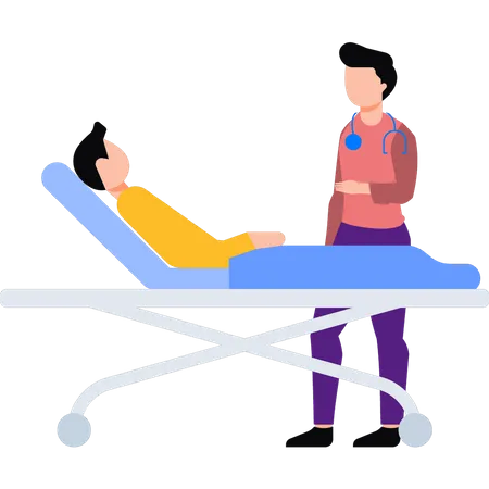 Doctor is checking up on patient  Illustration