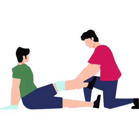Doctor is checking up the patient's leg  Illustration