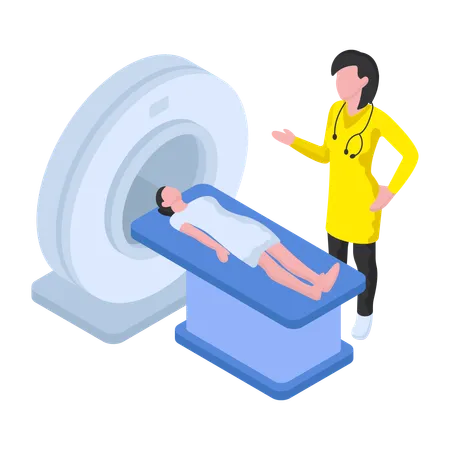 Doctor is doing Ct Scan  イラスト