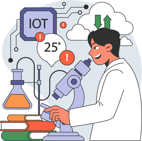 Doctor is examining blood samples  Illustration