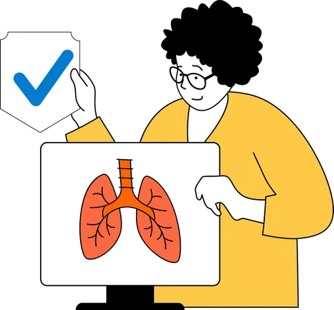 Doctor is examining lung cancer  Illustration