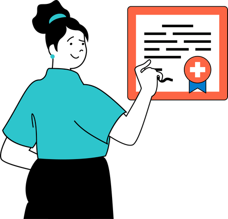 Doctor is explaining health report  Illustration