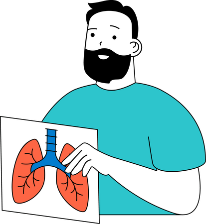 Doctor is explaining lung cancer  Illustration