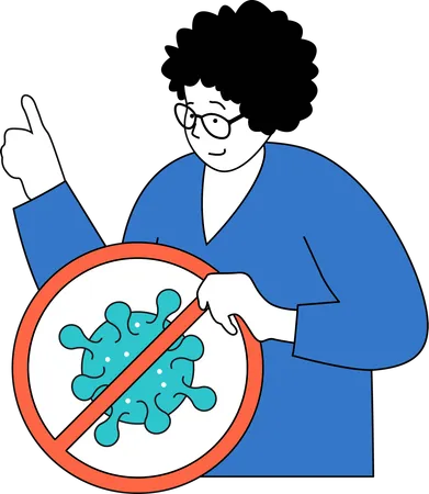 Doctor is giving germs free environment  Illustration