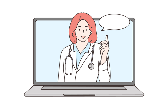 Doctor is giving online advice  Illustration