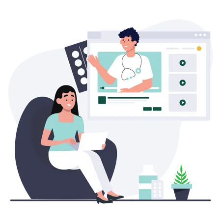 Doctor Is Giving Online Consultation Illustration