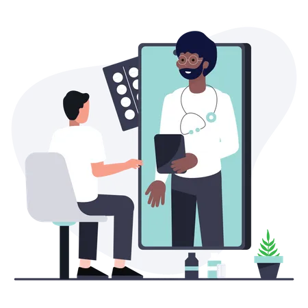 Doctor Is Giving Online Consultation Illustration