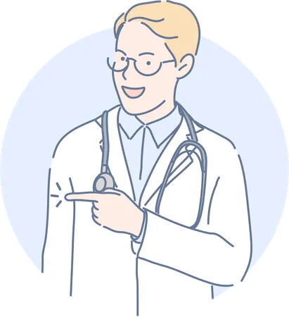 Doctor is in happy mood  Illustration