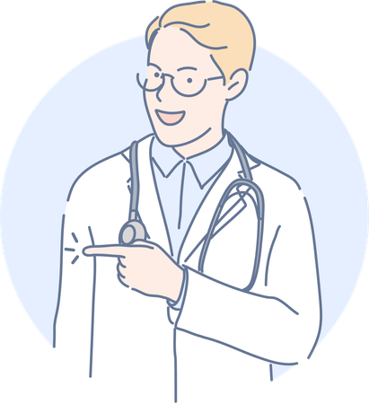 Doctor is in happy mood  Illustration