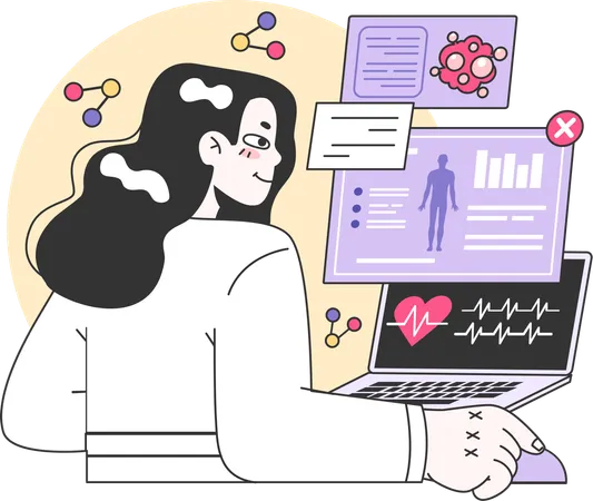 Doctor is providing online consultation support  Illustration