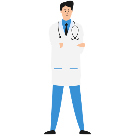 Doctor is standing  Illustration