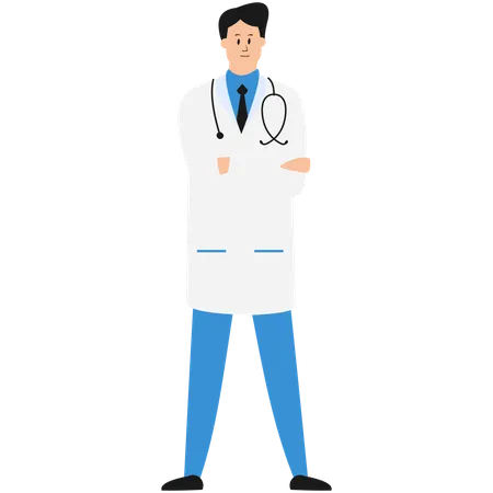 Doctor is standing  Illustration