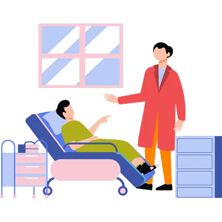 Doctor is talking to the patient  Illustration