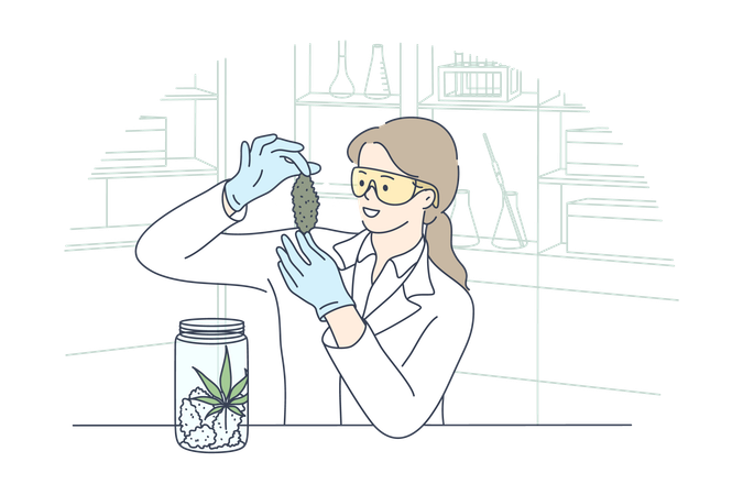 Doctor is testing medicine in laboratory  Illustration