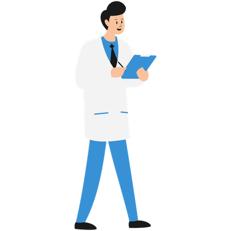 Doctor is writing a prescription on clipboard  Illustration