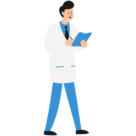 Doctor is writing a prescription on clipboard  Illustration