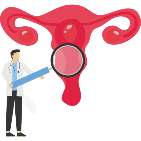 Doctor make uterus examination  Illustration
