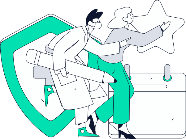 Doctor Making Medical Scheule  Illustration